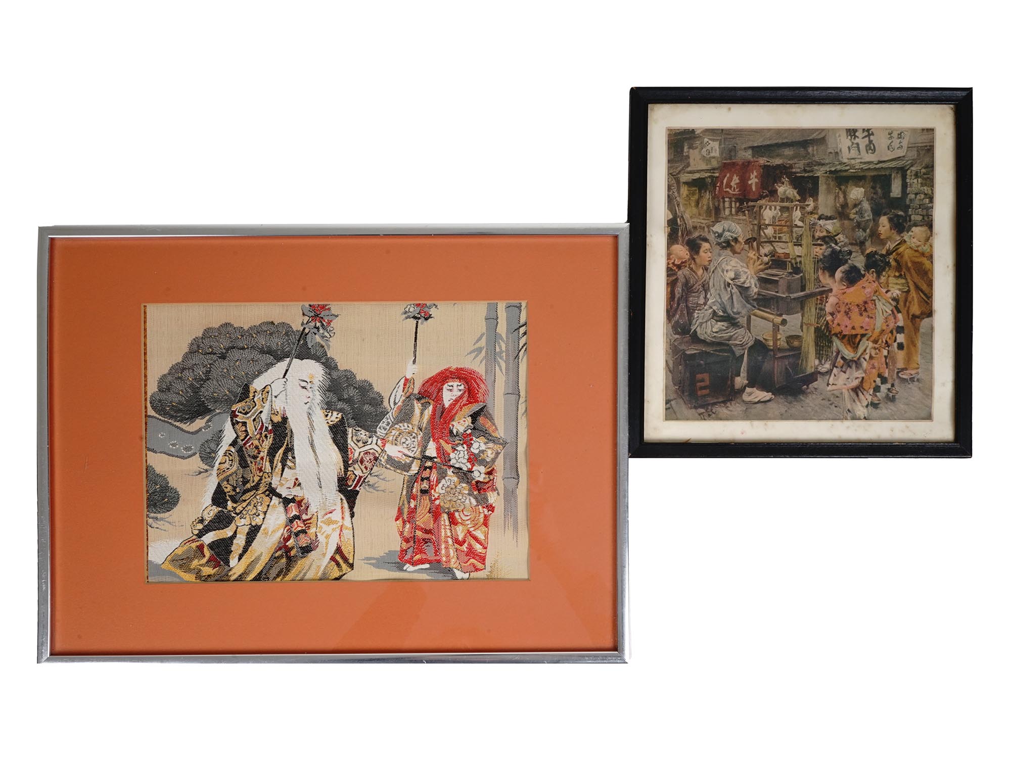 4 ORIENTAL WALL DECOR PRINTS AND SCROLL PAINTING PIC-1